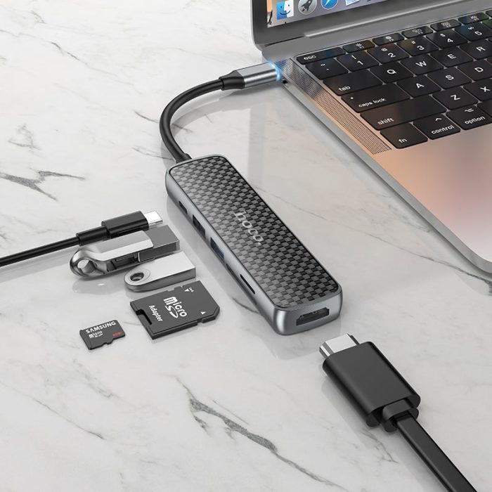 Hoco HB24 6-in-1 Multimedia USB Type-C Hub Price In BD