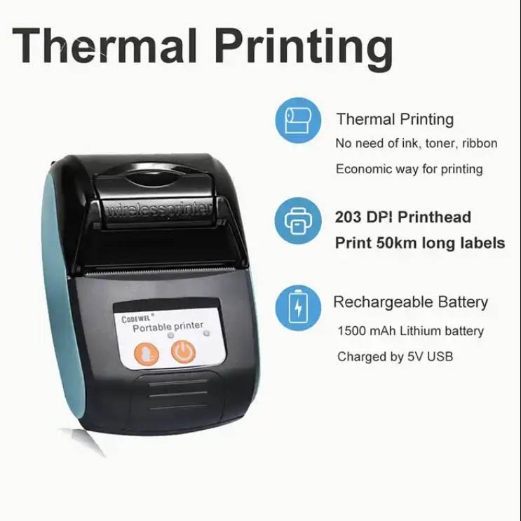 Pix Bluetooth POS Printer - Type C Wireless Thermal POS Printer