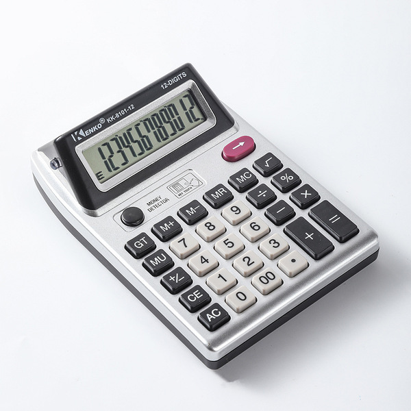 KENKO Dual Display 12 Digit Business Calculator with UV Fake Note Detector